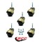 Service Caster 2 Inch Antique Brass Hooded Grip Neck Ball Casters, 5PK SCC-GN01S20-POS-WA-516-5 - alternate 3